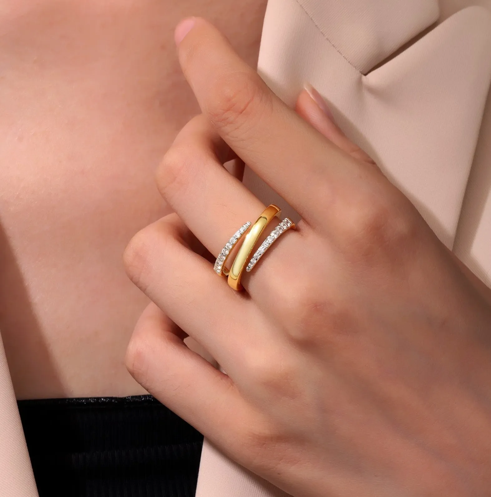 Two-Tone Wrap Ring