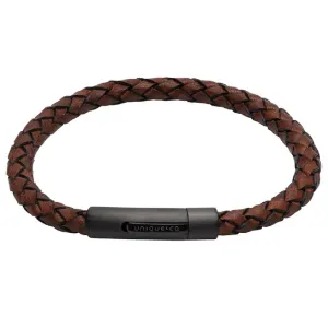 Unique & Co Brown Leather Mens Bracelet B512DB19