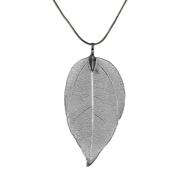 Unique Leaf Pendant Statement Necklace