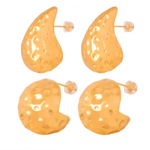 Vintage Glamour Titanium Gold-Plated Earrings for Fashion-Forward Women