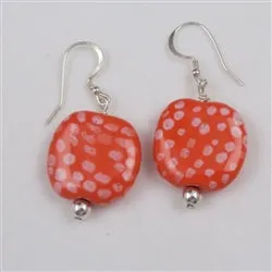 Whimsical Fair Trade Kazuri Earring in Orange