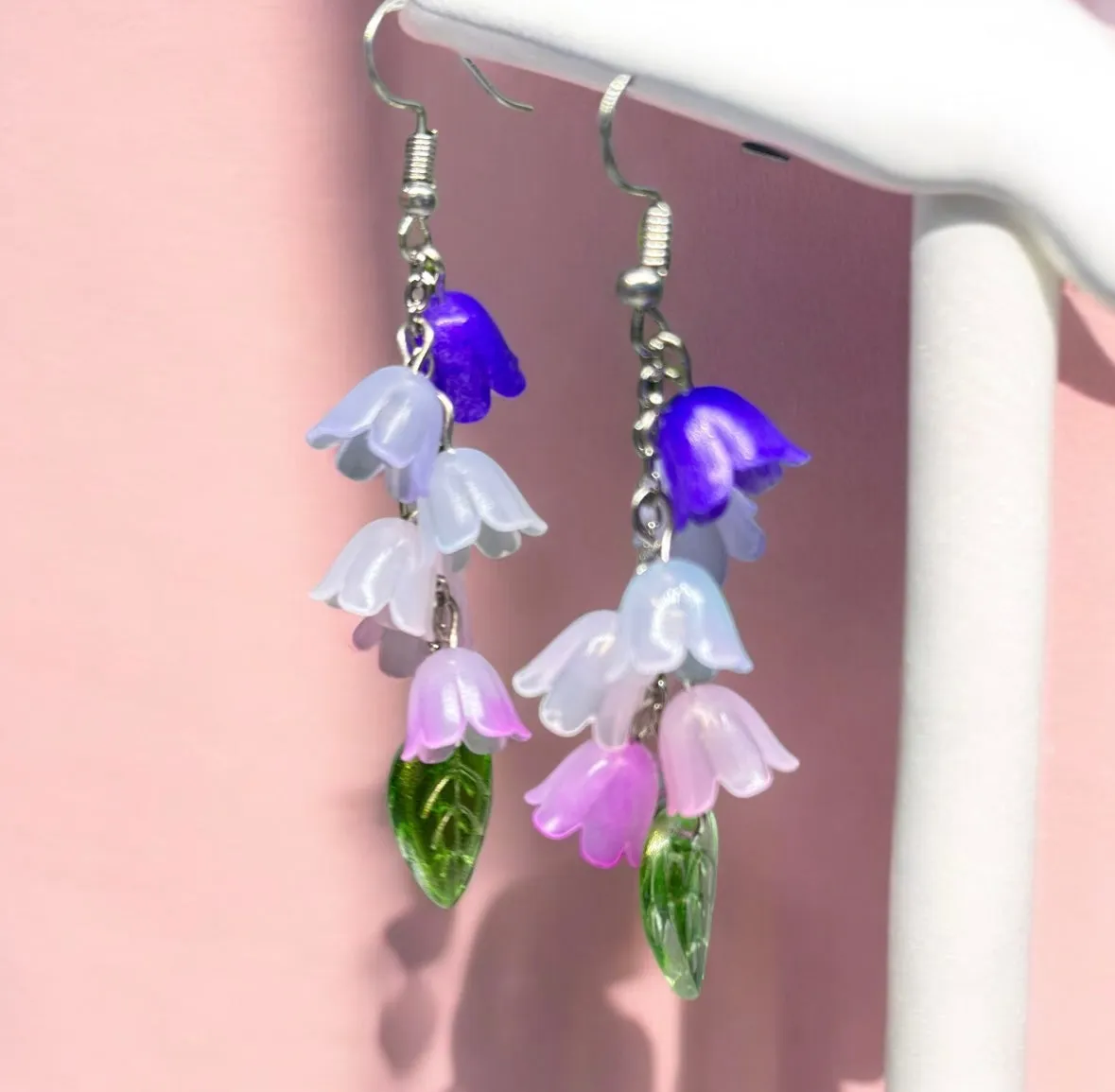 Whimsical - Lily of the valley - Pink purple flower earrings |mini flower earrings