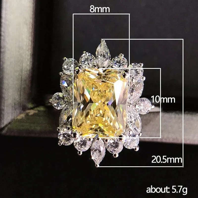 Yellow Diamond Zircon Ring