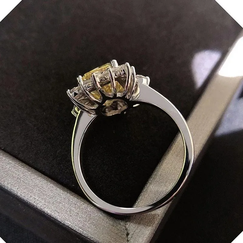 Yellow Diamond Zircon Ring