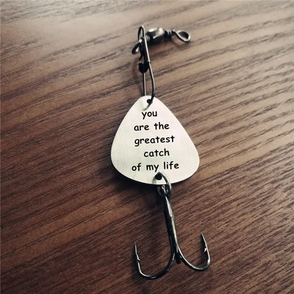 You are My Greatest Catch Fishing Gift Fishing Lure Mens Gift Fishing Lure Stainless Steel Key Ring Fish Hook Pendant